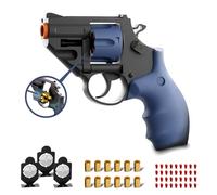 XYELLOWICON Upgrade Shell Ejecting Toy Guns Fidget Gun Revolver Pistol,12 Shell 60 Soft Bullets With 3 Metal Target, Gifts for Kids