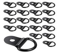 Xyembu 20Pcs Tie Down Anchor Heavy Duty Lashing Rings D Ring Cargo Trailer Anchor Hook Black Lashing Hooks for Cars Kayaks Trailer Truck Camper Boat Rope Anchor Point
