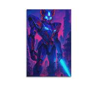 XYEMLZCC Cyberpunk Red Panda Robot Ruins Poster Poster Decorative Painting Canvas Wall Posters And Art Picture Print Modern Family Bedroom Decor Posters 16x24inch(40x60cm)