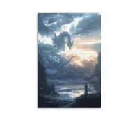 XYEMLZCC Mythical Dragons Awakening Poster Poster Decorative Painting Canvas Wall Posters And Art Picture Print Modern Family Bedroom Decor Posters 12x18inch(30x45cm)