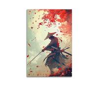 XYEMLZCC Samurai Japanese Landscape Poster1 Poster Decorative Painting Canvas Wall Posters And Art Picture Print Modern Family Bedroom Decor Posters 24x36inch(60x90cm)