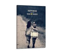XYEMLZCC Share Happiness Poster Poster Decorative Painting Canvas Wall Posters And Art Picture Print Modern Family Bedroom Decor Posters 16x24inch(40x60cm)