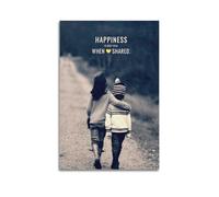 XYEMLZCC Share Happiness Poster Poster Decorative Painting Canvas Wall Posters And Art Picture Print Modern Family Bedroom Decor Posters 20x30inch(50x75cm)