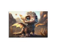 XYEMLZCC Tiny Tan Dragon Poster Poster Decorative Painting Canvas Wall Posters And Art Picture Print Modern Family Bedroom Decor Posters 16x24inch(40x60cm)