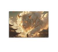 XYEMLZCC White Tiger Spirit Poster Poster Decorative Painting Canvas Wall Posters And Art Picture Print Modern Family Bedroom Decor Posters 16x24inch(40x60cm)