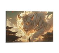 XYEMLZCC White Tiger Spirit Poster Poster Decorative Painting Canvas Wall Posters And Art Picture Print Modern Family Bedroom Decor Posters 16x24inch(40x60cm)