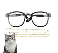 xyensy Cat Glasses with Chain, Dog Costume Glasses - Cat Dog Costume Glasses with Chain | Photo Props Indoor Outdoor Role Play Joy Head Movement for 15 Pounds Puppy for Halloween, Christmas