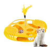 xyensy Cat Toy Racing Track | Cat Ball Roll Game with Feathers | Interactive Cat Game | Against Boredom for Movement Entertainment Enrichment Daily in the House