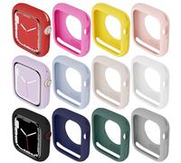 XYF 12 Pack Compatible for Sport Apple Watch Case 45mm 44mm 42mm, Silicone Soft Bumper Face Cover for iWatch SE 3/2/1 Series 11 10 9 8 7 6 5 4 3 2 1 [NO Screen Protector] (12pack, 45/44/42)
