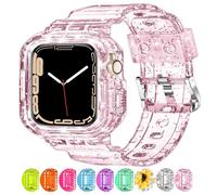 XYF - Clear Gel Watch Bands Compatible with Apple Watch Unisex Sport Case with Protective Edge for iWatch Ultra 2/1 & Series 1 to 10 & SE 38mm 40mm 41mm 42mm 44mm 45mm 46mm 49mm