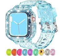 XYF - Clear Gel Watch Bands Compatible with Apple Watch Unisex Sport Case with Protective Edge for iWatch Ultra 3 2 Series 1 to 11 SE 38mm 40mm 41mm 42mm 44mm 45mm 46mm 49mm, 38/40/41mm, No Gemstone