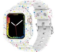 XYF Compatible for Crystal Clear Apple Watch Bands, 41mm 40mm 38mm Bumper Case for Men Women Jelly Sport Cover Strap for iWatch Ultra 2/1 Series 10 9 8 7 SE 6 5 4 3 2 1 (White Confetti, 38/40/41)