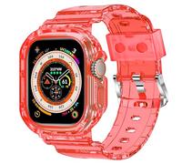 XYF Compatible for Crystal Clear Apple Watch Bands, 49mm 46mm 45mm 44mm 42mm 41mm 40mm 38mm Bumper Case for Men Women Jelly Sport Cover Strap for iWatch Ultra 3 2 Series 11 10 9 8 7 SE 6 5 4 3, Clear