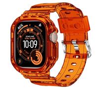 XYF Compatible for Crystal Clear Apple Watch Ultra 3 2 Bands 49mm, Bumper Case for Men Women Jelly Sport Cover Strap for iWatch Ultra 3 2 Series 11 10 9 8 7 SE 6 5 4 3 (ClearBrown, 49)