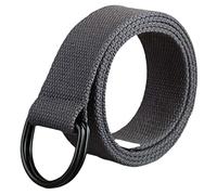 XYFCJK 110-160Cm Plus Size Double D-Ring Buckle Belt - Back-To-School Season Canvas Student Webbing, Men Women Jeans Waistband, Fashion Street Military Cloth Belt,Dark Grey,150Cm(59Inch)