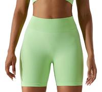 XYFfybhsd Seamless High-waisted Yoga Shorts Women's Belly Lift Pants Tights Running Exercise Fitness Pants(Size:L,Color:Green)