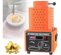 XYFGODEM Electric Melting Furnace 1600°C 5000W, Digital PID Casting Machine for Gold Silver Copper Aluminium, with Graphite Crucible, Professional and Domestic Jewelry Equipment
