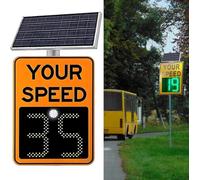 XYFGODEM Solar Speed Sign with LED Radar, Real Time Display, Reflective High Visibility >500 m, Traffic Warning for Road Safety, IP65 Resistant
