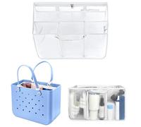 XYFuuee Beach Bag Organizer Inserts for Medium Bogg Bag Accessories, Original M Lightweight Mesh Insert Divider Pouch, Organizing Rubber Tote Bags, Save Storage Space (White)