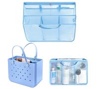 XYFuuee Beach Bag Organizer Inserts for Medium Bogg Bag Accessories, Original Small Lightweight Mesh Insert Divider Pouch, Organizing Rubber Tote Bags, Save Storage Space (Blue-M)