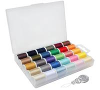 XYGK 30 Color Handy Polyester Sewing Thread Set, 45m (50yds) per Spool, All Purpose Thread Set with Needle Threader for Hand and Machine Sewing - Includes Black & White Thread
