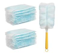 XYGK Duster Refills, 20 Pcs Fluffy Duster Replacement Set with a Handle, Disposable Duster Heads, Electrostatic Dust Removal Refill Kit for Cleaning Dust Dirt Hair