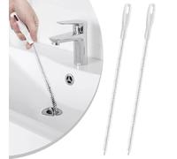 XYGK Sink Cleaning Brushes, 2 Pcs 45cm Sink Unblocker Brushes for Hair and Gunk Removal, Flexible Shower Drain Snake Unblocker for Kitchen Bathroom Plug Hole Clogs