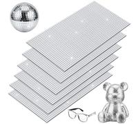 Xygobla 10800 PCS Mirror Mosaic Tiles,5 x 5 mm Disco Tiles Silver Self Adhesive Glass Mosaic Stickers,Real Glass Mini Square Mini Mirrors Stickers Disco’ 4D Ball Sticker for DIY Craft Party Decoration