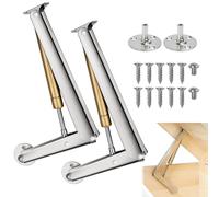 Xygobla 2 Pack | 15KG Gas Strut Spring Hinges for Heavy Lids to Keep Stay, 150N Soft Close Lid Support Hinges Heavy-Duty Lid Stay Folding Hinge for Toy Box Chest,Bench,Toolbox and Basement Floor Door