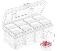 Xygobla 33Pcs Bead Organiser Storage Box, Small Plastic Organiser Box Clear Clay Beads Storage Containers Case with Hinged Lid, Storage System for Beads, Jewellery Making, DIY Tools & Small Parts
