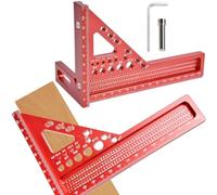 Xygobla 3D Speed Square, 22.5-90° Multi Angle Measuring Ruler with Angles Position Aid, Aluminium Multi-purpose Woodworking Protractor Set Carpenters Square for Engineer, Carpenter, DIY Construction