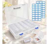 Xygobla 46 Pcs Bead Organizer Box,Small Plastic Containers Mini Clear Bead Storage Box with Hinged Lid,Craft Organiser Perfect for Diamond Painting Accessories,Jewelry,Beads,Earring,Sewing Supplies