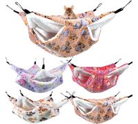 Xygobla 4PCS Double-Layer Pet Cage Hammock, Small Animal Hanging Hammock Ferret Bunk Bed Pet Rat Hanging Bed Cage Soft Velvet Pet Hammocks for Ferret,Sugar Glider,Parrot,Hamster Rat Hideout Play Sleep