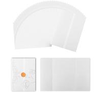 Xygobla 50 Pcs Pre-Folded Vellum Jackets, A5 210x150mm Folded / 310x210mm Open, Thick Cardstock Invitation Envelopes with 50 Heart Seal Stickers, for Wedding Birthday Baby Shower Bridal DIY