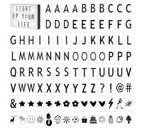 Xygobla 85pcs Cinema Light Box Letters 65x35mm, Black LED Light Box Replacement Letters Numbers & Symbols, Compatible with A3 A4 A5 Cinema Board for Home Party Halloween Christmas Decoration