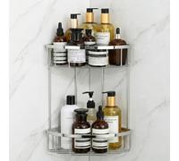 Xygobla Corner Shower Caddy Shower Basket, SUS304 Stainless Steel Shower Caddy Corner Shelves, 2-Tier Chromed Shower Organiser Wall Mounted for Razor Soap & Shampoo Bathroom Kitchen Accessories
