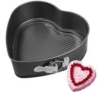 Xygobla Heart Shaped Springform Cake Tin,10inch Springform Heart Shaped Pan Carbon Steel with Non-Stick Coating & Removable Base & 1 Oil Brush| for Cheesecake, Chiffon & Quiche - Easy to Demould
