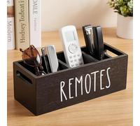 Xygobla Remote Control Holder,3 Compartment Wooden TV Remote Organizer Caddy Office Organization Storage Caddy Box Bedside Table Storage Box for Nightstand,TV Remotes,Office Supplies,Pens,Makeup Brush