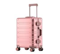 XYGQYJ Suitcases All-Aluminum Magnesium Alloy Suitcase Universal Wheel High-end Aluminum Frame Trolley Case 20-inch Suitcase Luggage(Pink,20in)