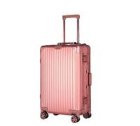XYGQYJ Suitcases All-Aluminum Magnesium Alloy Trolley Case, Swivel Wheel Silent Suitcase, Strong and Durable Password Suitcase Luggage(Pink,20in)