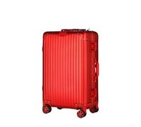 XYGQYJ Suitcases All-Aluminum Magnesium Alloy Trolley Case, Swivel Wheel Silent Suitcase, Strong and Durable Password Suitcase Luggage(Red,29in)