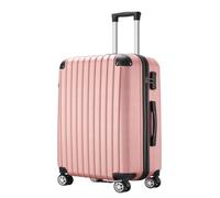 XYGQYJ Suitcases Foreign Trade ABS Suitcase Three-Piece Set with Corner Corners and Anti-Fall Universal Wheels Trolley Case Luggage(Pink,20in)