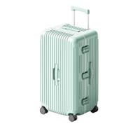 XYGQYJ Suitcases Luggage Thickened and Strong Aluminum Frame Suitcase Men's and Women's Trolley Case Coded Leather Suitcase Luggage(Green,30in)