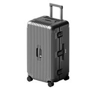 XYGQYJ Suitcases Luggage Thickened and Strong Aluminum Frame Suitcase Men's and Women's Trolley Case Coded Leather Suitcase Luggage(Grey,26in)