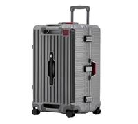 XYGQYJ Suitcases Newly Upgraded Suitcase, Men's and Women's Password Box, Rechargeable, Portable, Lightweight High-end Suitcase Luggage(Grey,20in)