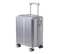 XYGQYJ Suitcases Newly Upgraded Suitcase, Men's and Women's Password Box, Rechargeable, Portable, Lightweight High-end Suitcase Luggage(Silver,28in)