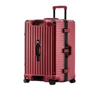 XYGQYJ Suitcases Newly Upgraded Suitcase, Men's and Women's Password Box, Rechargeable, Portable, Lightweight High-end Suitcase Luggage(Red,30in)