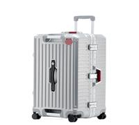 XYGQYJ Suitcases Newly Upgraded Suitcase, Men's and Women's Password Box, Rechargeable, Portable, Lightweight High-end Suitcase Luggage(Silver,20in)