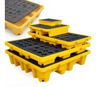 XygZythror Spill Containment Pallet, Spill Platform with Drain Outlet, Detachable Spill Containment Tray for factory Workshop Warehouse storage Pallets 120X60X14cm