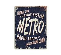 XYHH Metal Tin Sign-T Shirt Print Design Metro Subway Stamp Printing and Badge Applique Label T Shirts Jeans Ca-Metal Tin Sign Retro Home Kitchen Office Garden Garage Wall Decor Tin Plaque CYY40x30cm